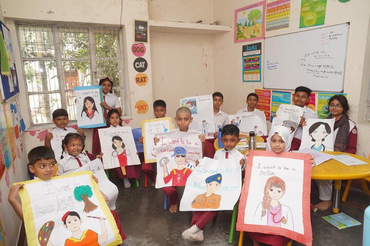 Our young dreamers with their career posters