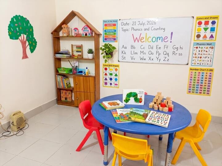 Our bright Playgroup classroom, ready for a new day